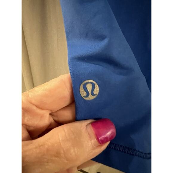Lululemon Blue Mesh Top Tank Sz M Deep Arm Jokes - Picture 4 of 4